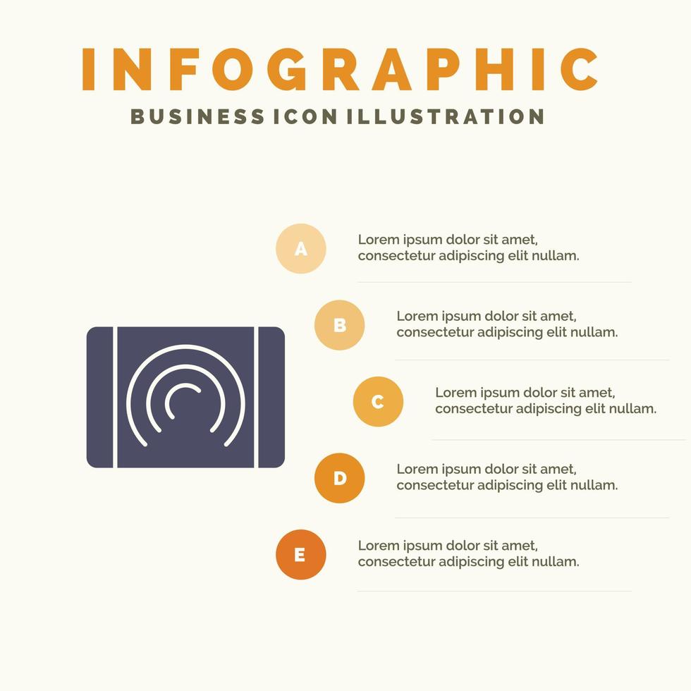 interaction utilisateur interface tactile infographie modèle de présentation présentation en 5 étapes vecteur