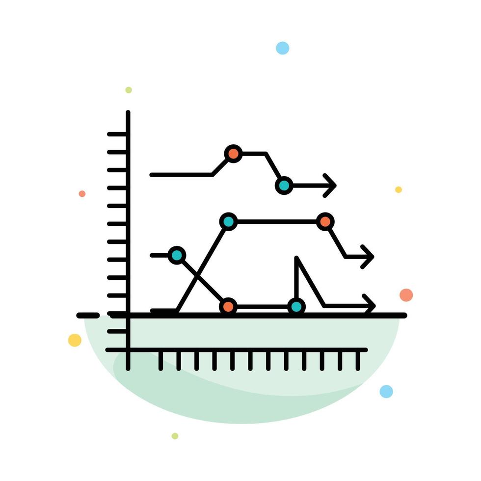 modèle d'icône de couleur plate abstraite de tendances de graphique de diagramme d'entreprise d'analyse vecteur