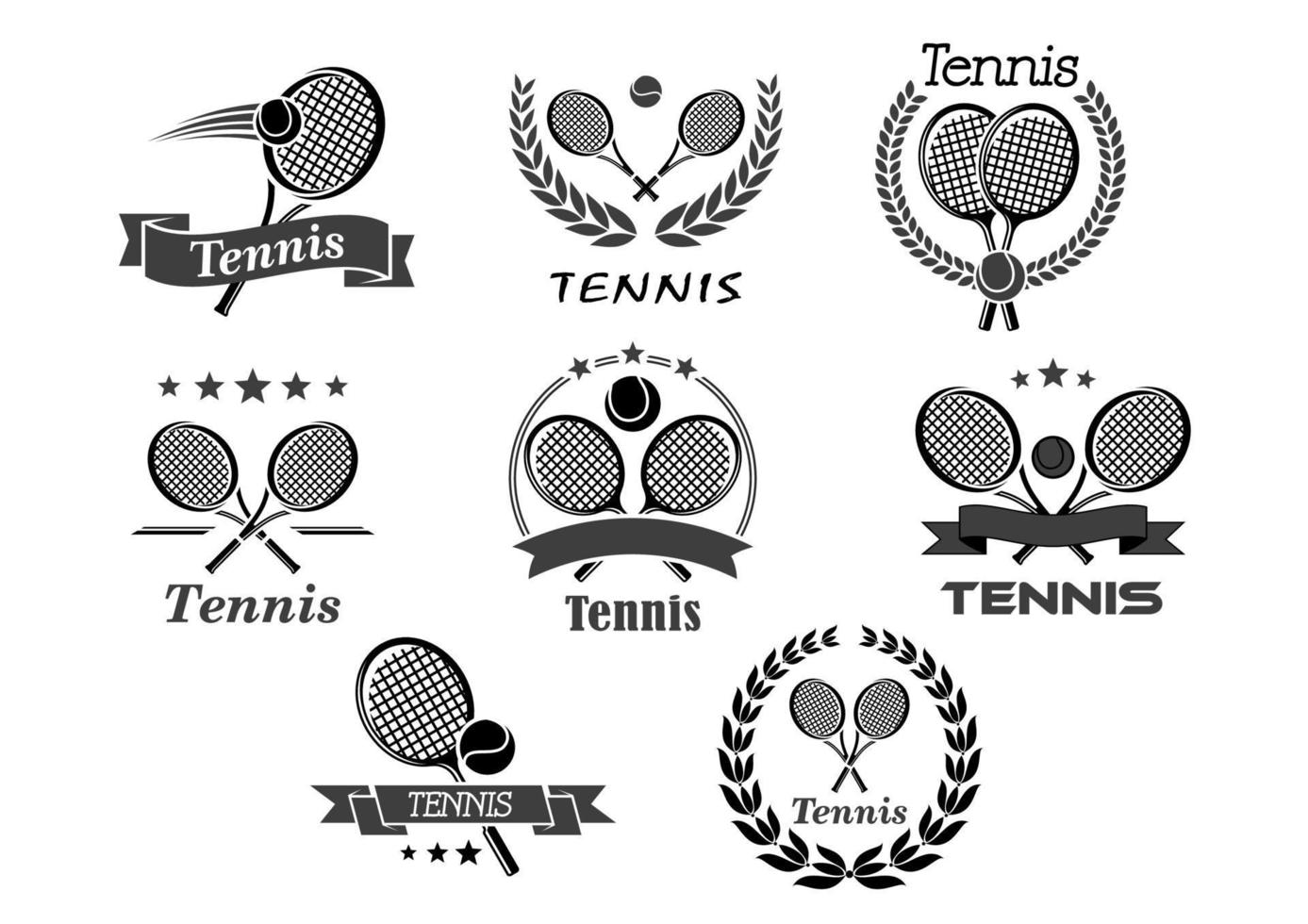 icônes vectorielles pour le club de sport de tennis vecteur