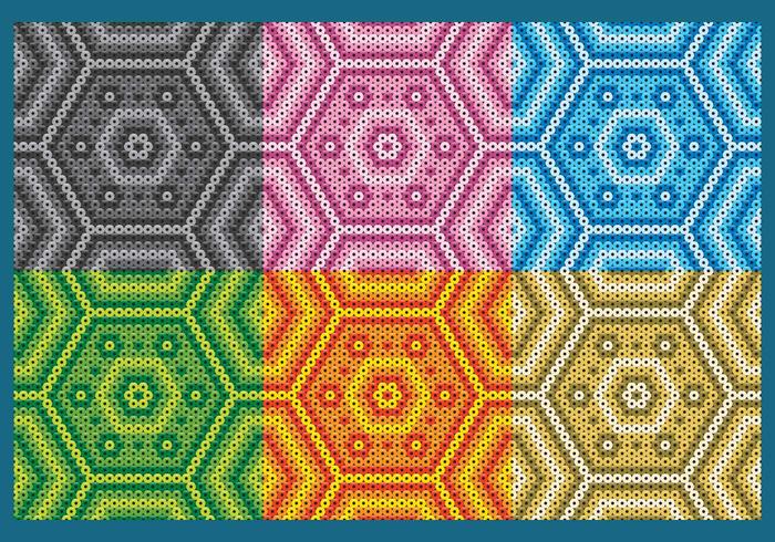 Modèles Hexagonal Huichol Colorés vecteur