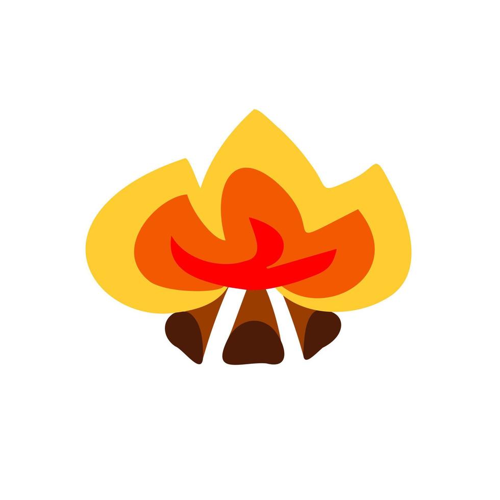 icône de feu de joie au bois dans un style plat vecteur