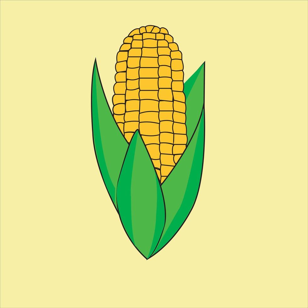illustration isolée de maïs sucré frais vecteur