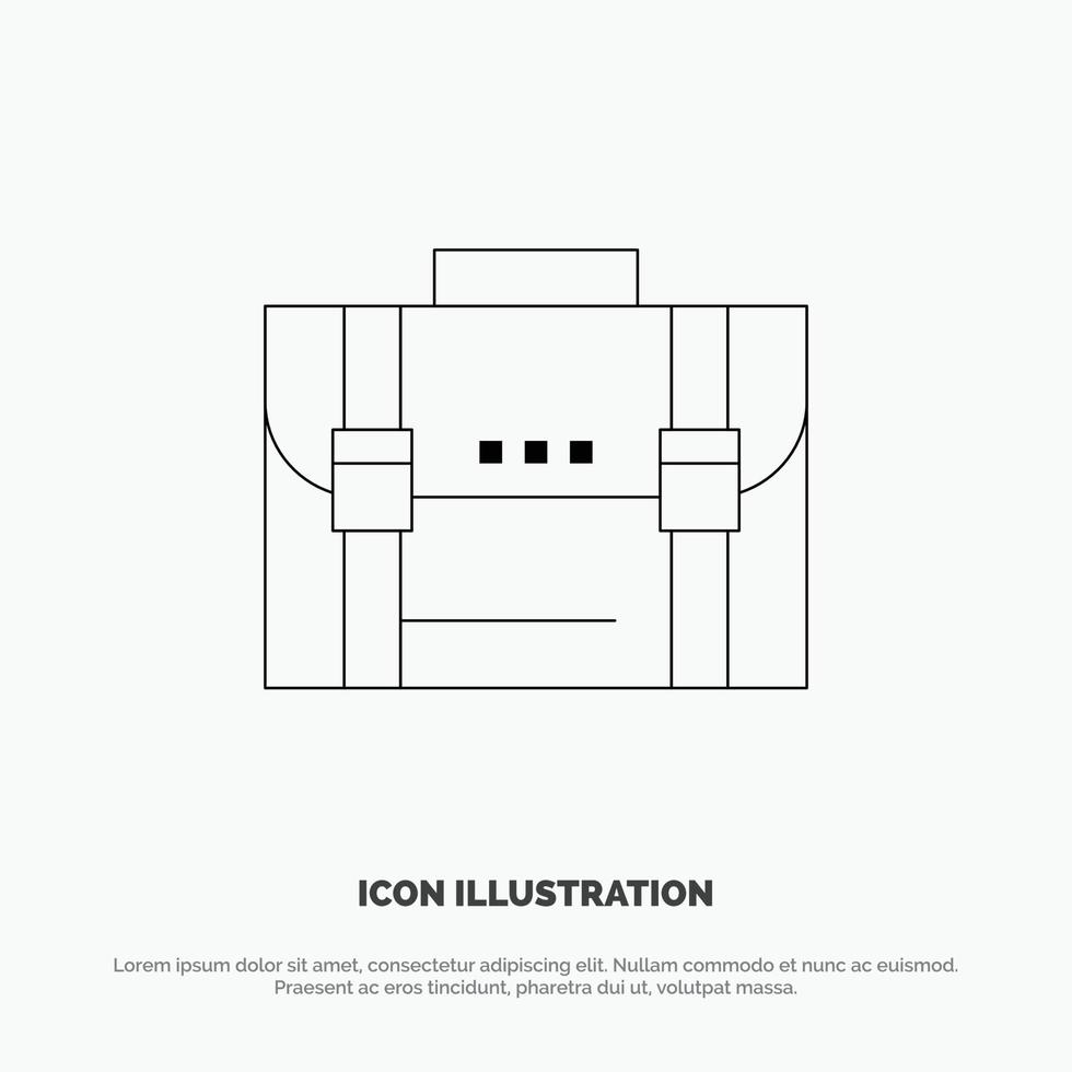 porte-documents analyse de rentabilisation documents marketing portefeuille valise ligne icône vecteur