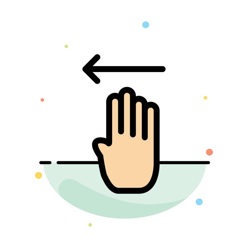 doigt quatre geste gauche modèle d'icône de couleur plat abstrait vecteur