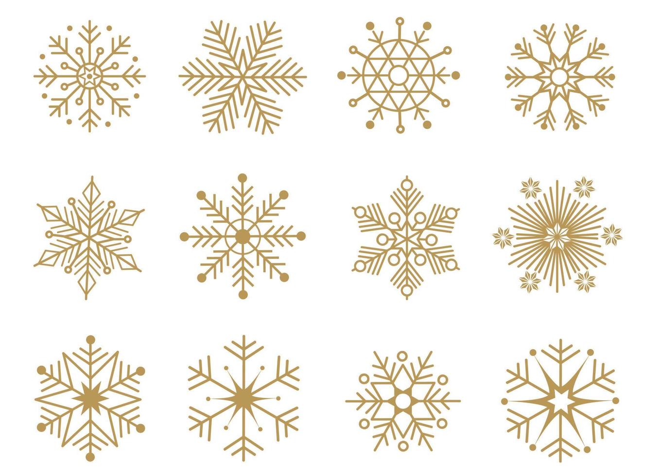 ensemble d'icônes de flocon de neige. pictogramme vectoriel modifiable isolé sur fond blanc. symboles de contour à la mode pour les applications mobiles et la conception de sites Web. pack d'icônes premium dans un style de ligne à la mode