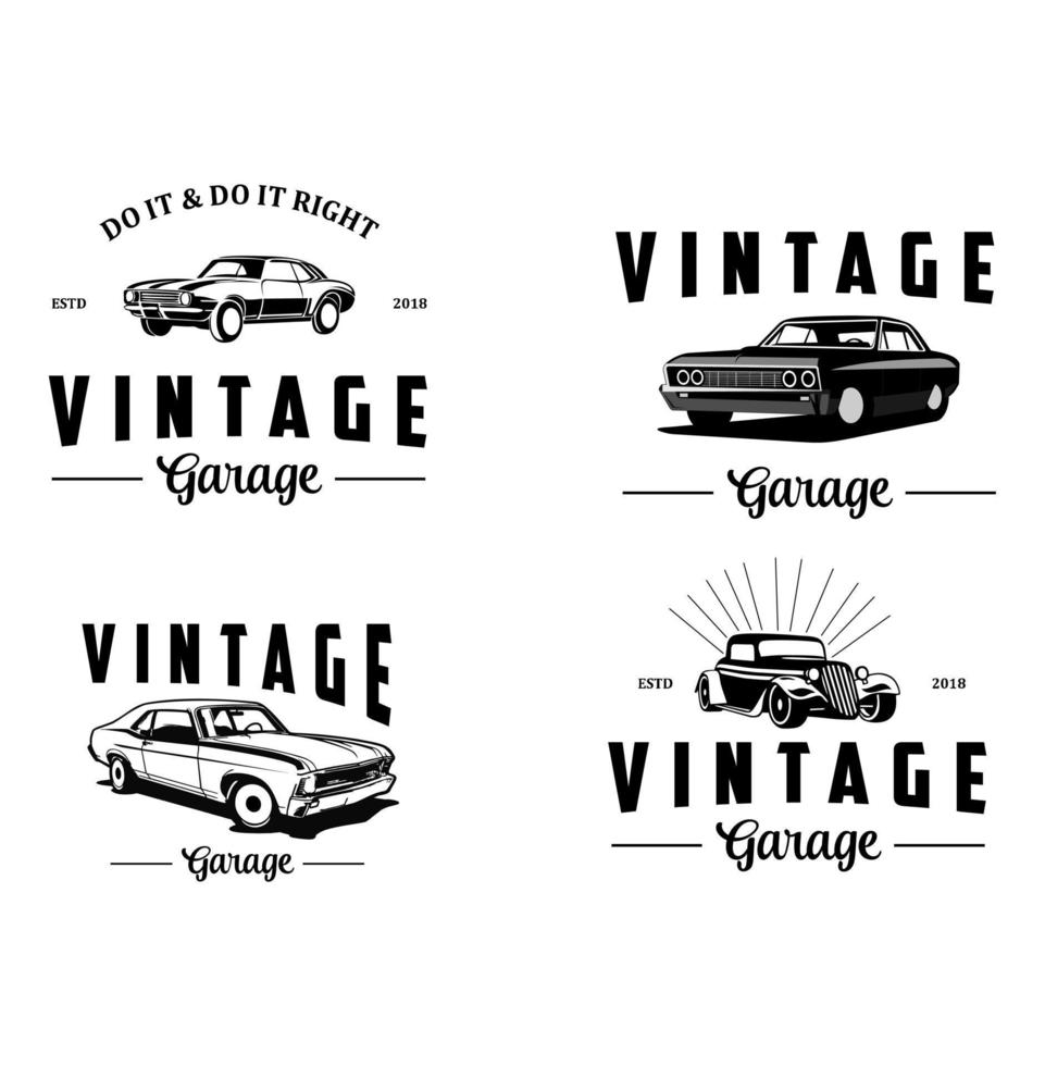 vecteur d'illustration de garage vintage