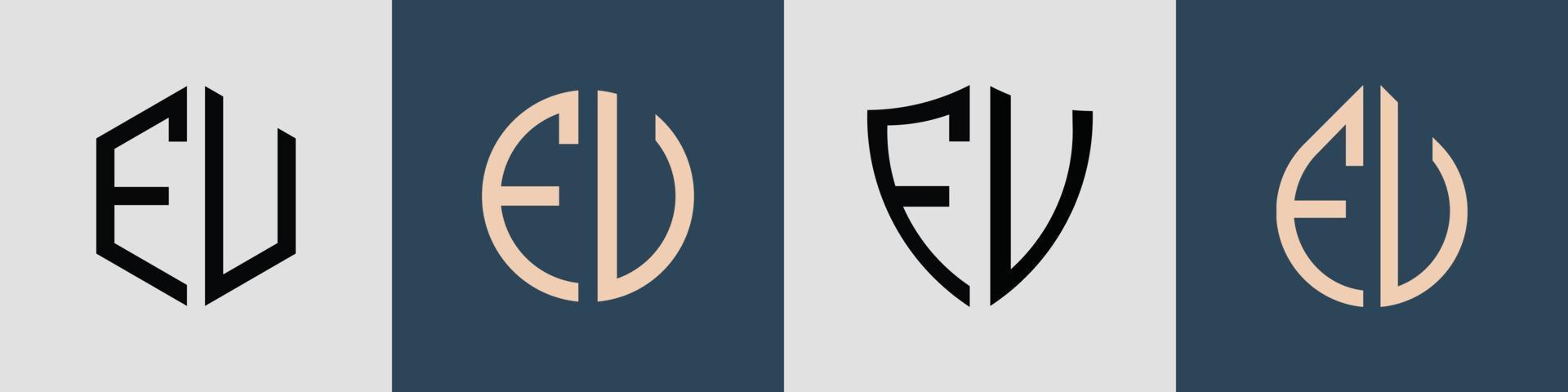 ensemble de conceptions de logo fu de lettres initiales simples créatives. vecteur