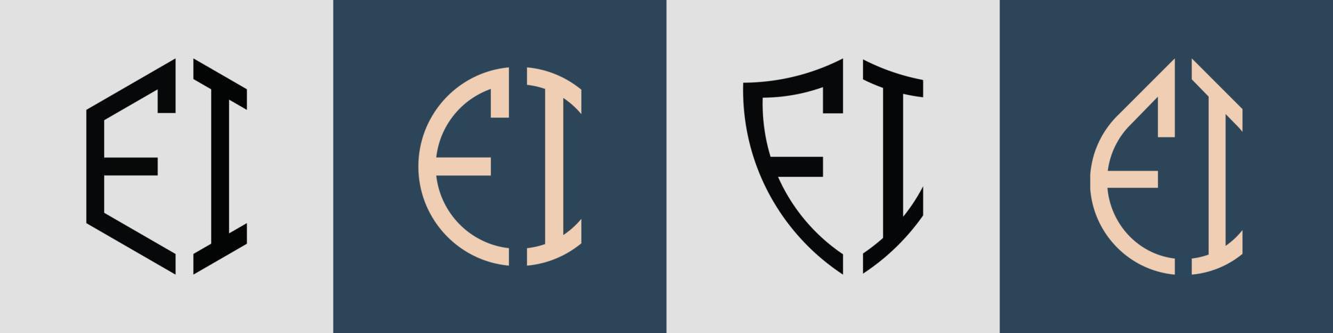 ensemble de conceptions de logo fi de lettres initiales simples créatives. vecteur