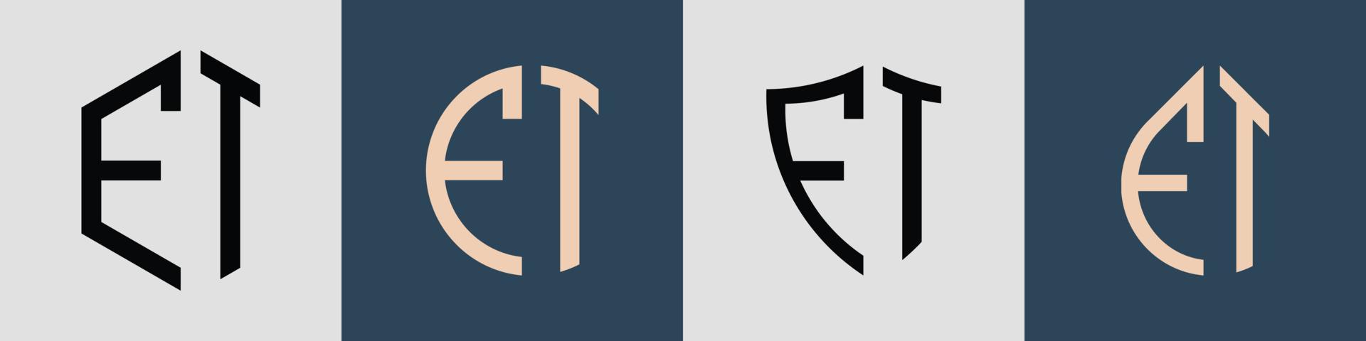 ensemble de conceptions de logo ft de lettres initiales simples créatives. vecteur
