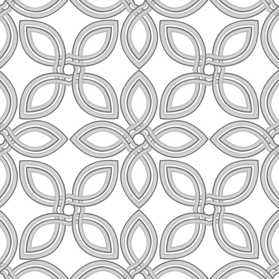 motif harmonieux de lignes géométriques florales de style celtique. fond monochrome ornemental élégant avec des pétales de fleurs vecteur