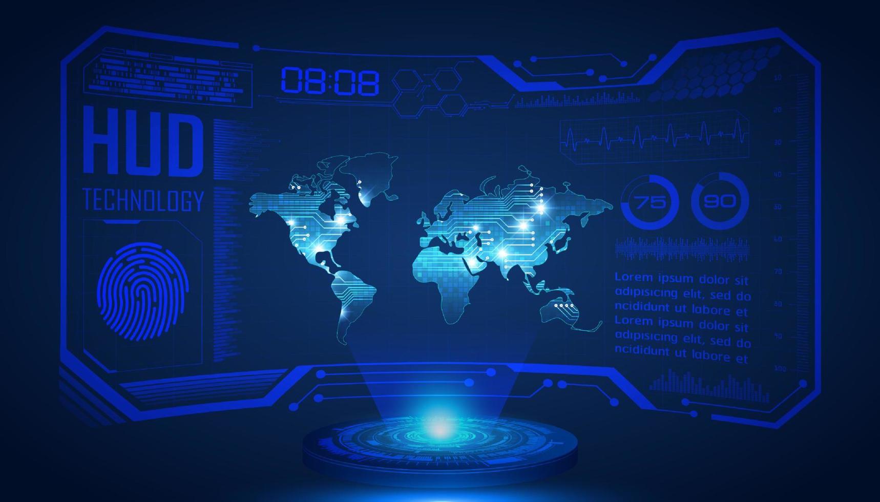 fond décran de technologie hud holographique moderne vecteur