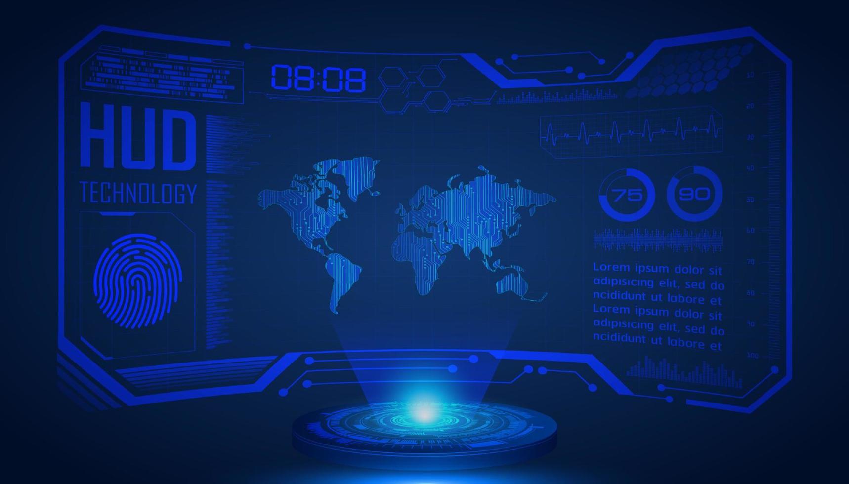 fond décran de technologie hud holographique moderne vecteur