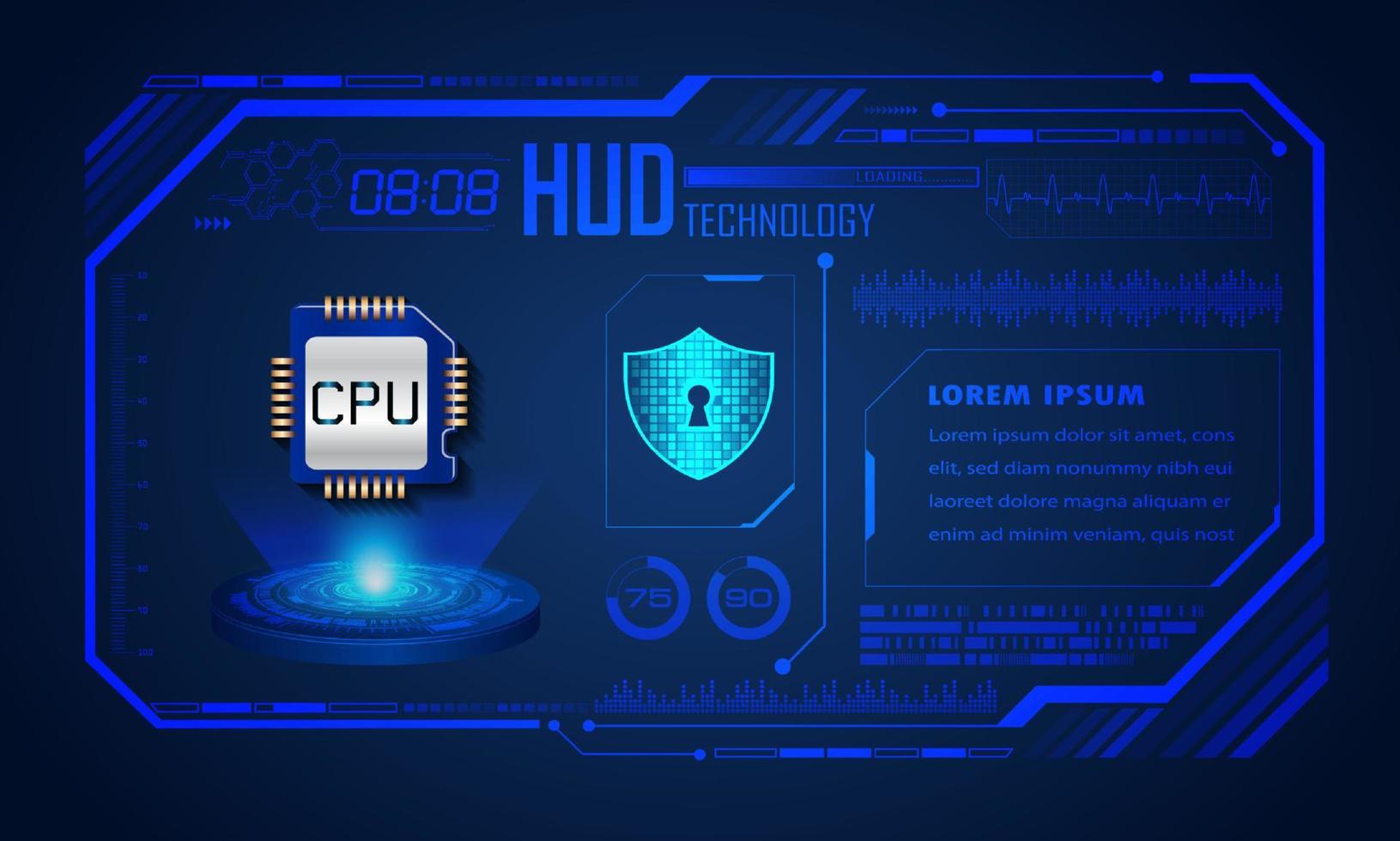 fond décran de technologie hud moderne vecteur