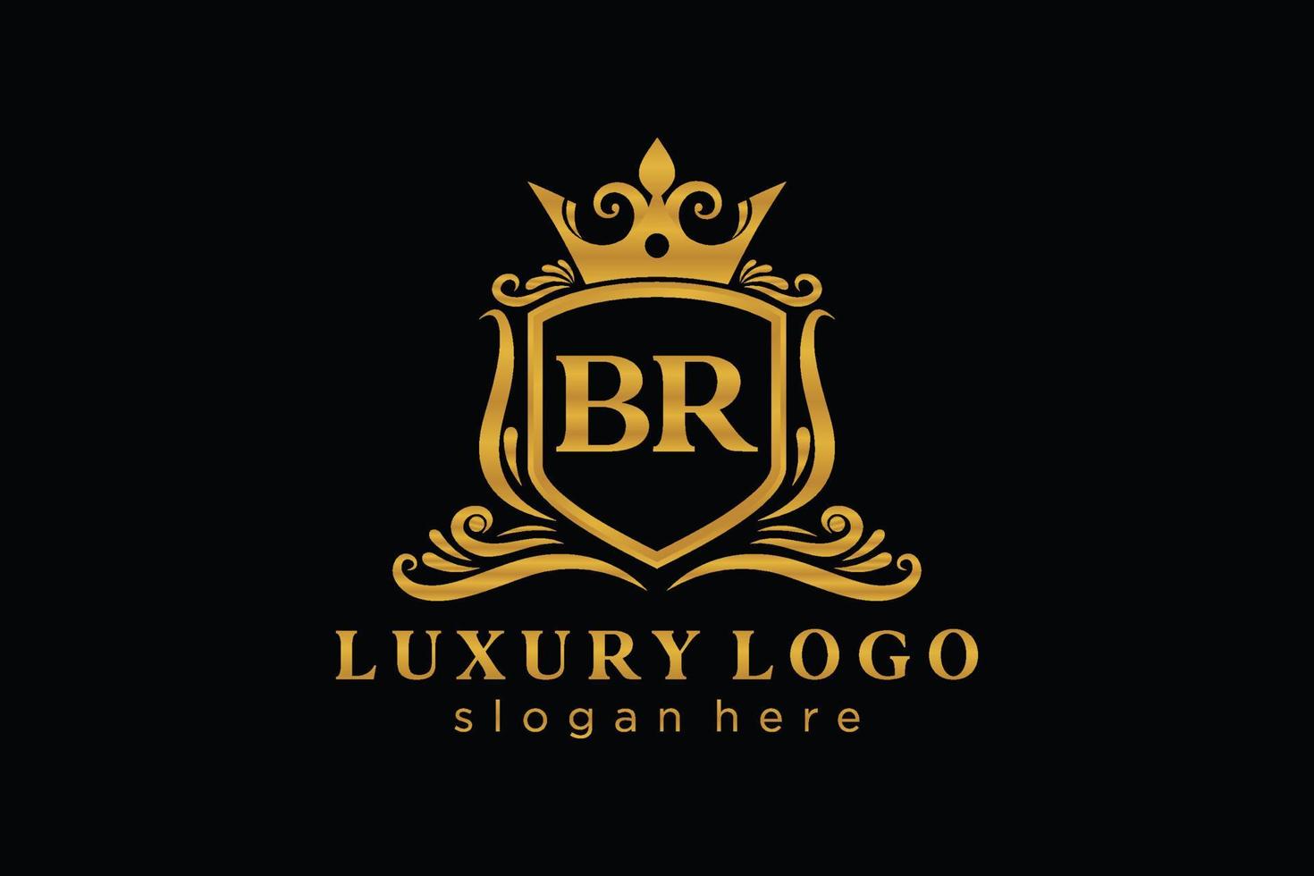 modèle initial de logo de luxe royal de lettre br dans l'art vectoriel pour le restaurant, la royauté, la boutique, le café, l'hôtel, l'héraldique, les bijoux, la mode et d'autres illustrations vectorielles.