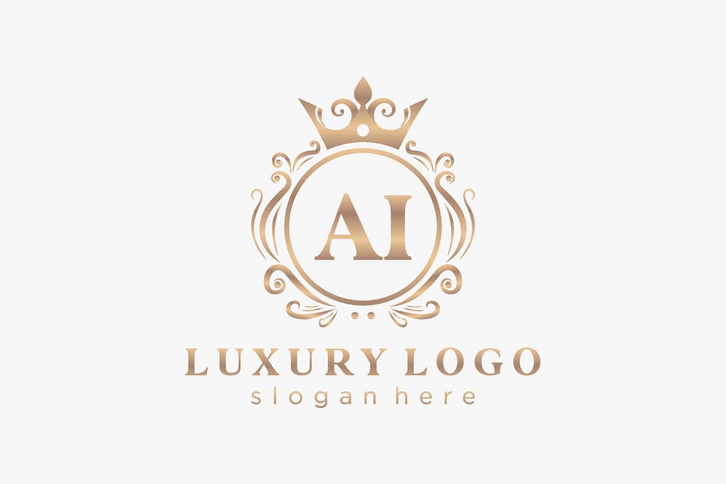 modèle de logo de luxe royal de lettre ai initiale dans l'art vectoriel pour le restaurant, la royauté, la boutique, le café, l'hôtel, l'héraldique, les bijoux, la mode et d'autres illustrations vectorielles.