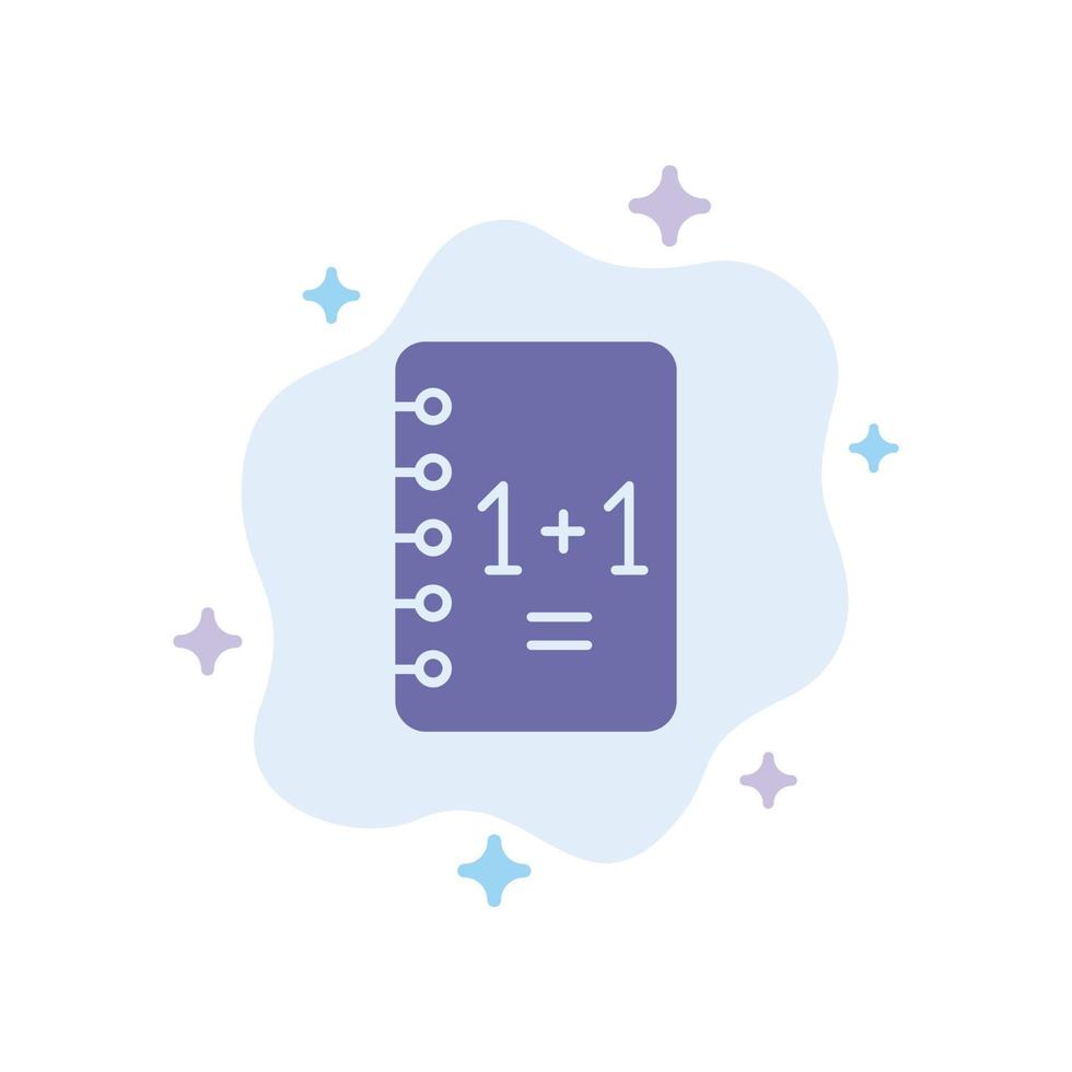 carnet d'éducation bloc-notes 11 icône bleue sur fond de nuage abstrait vecteur