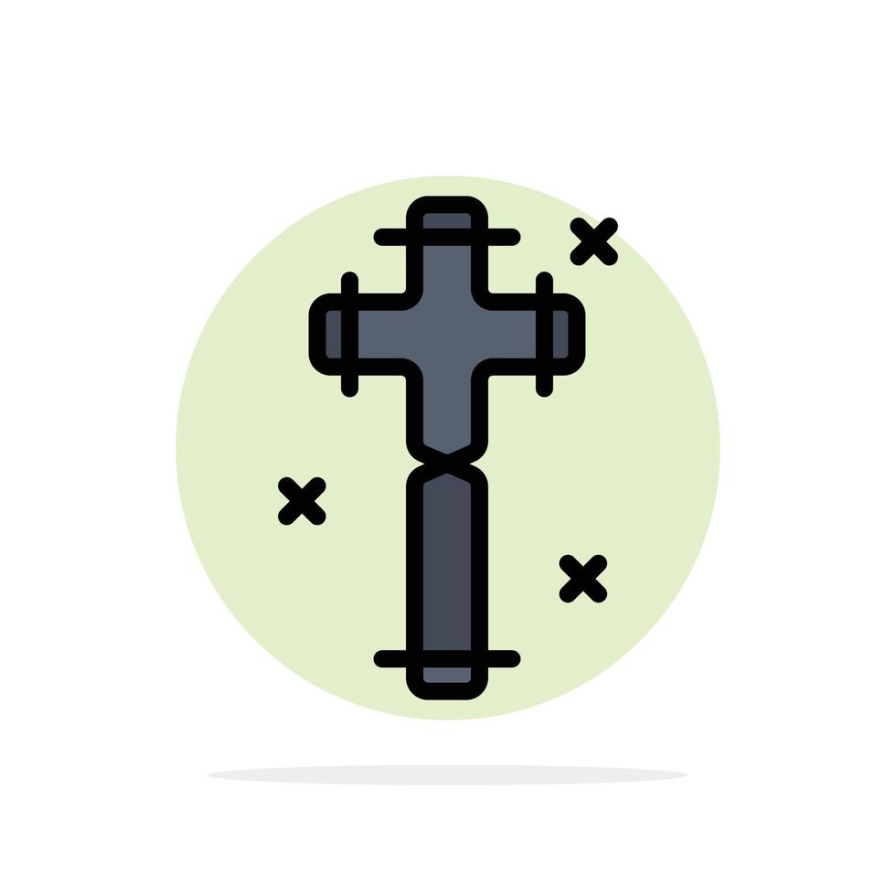 célébration croix chrétienne pâques abstrait cercle fond plat couleur icône vecteur