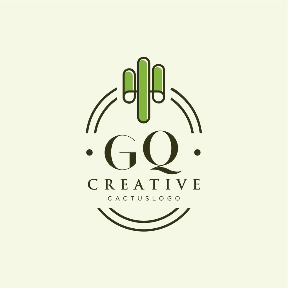 gq lettre initiale cactus vert logo vecteur