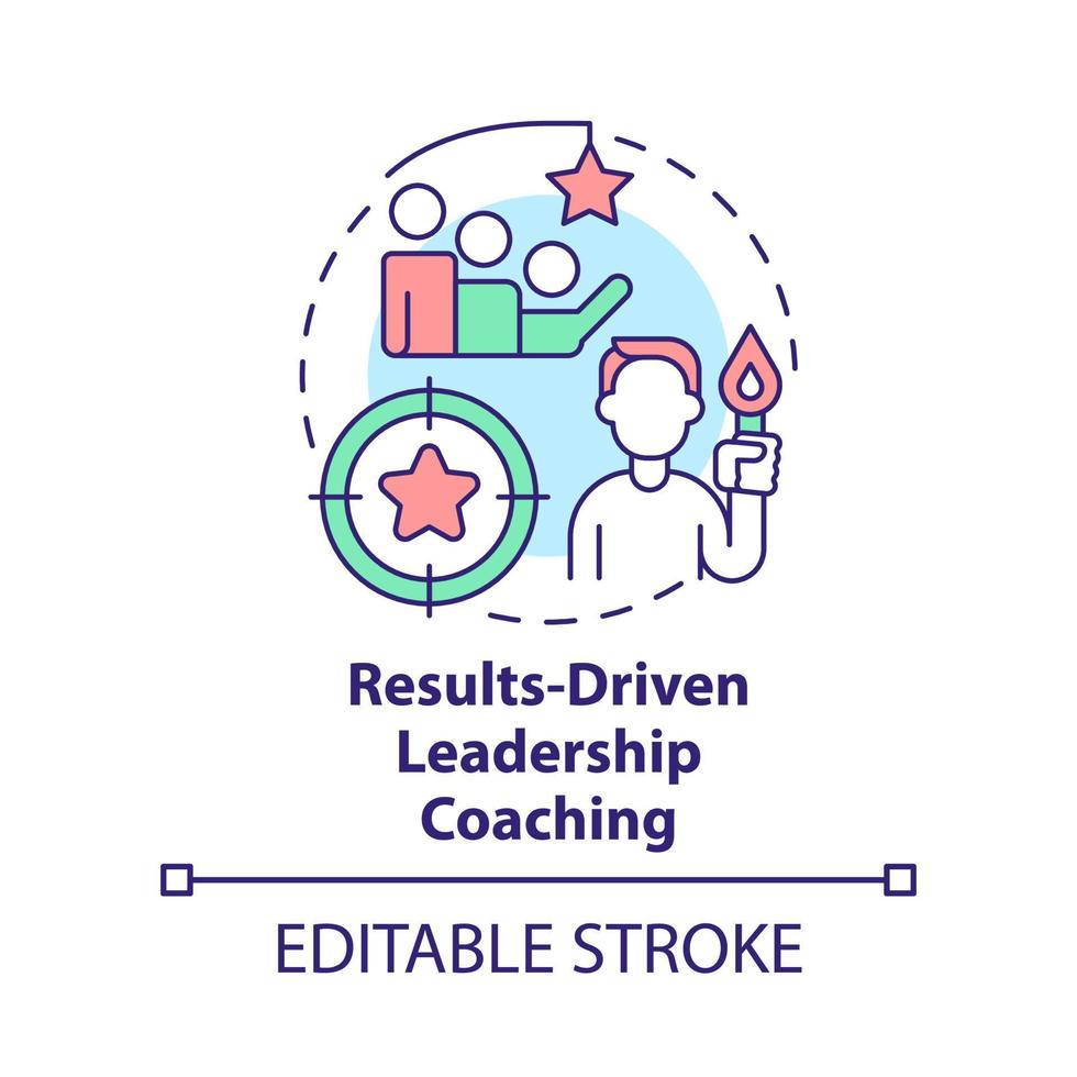 icône de concept de coaching de leadership axé sur les résultats. illustration de fine ligne d'idée abstraite de service de formation commerciale. dessin de contour isolé. trait modifiable. vecteur
