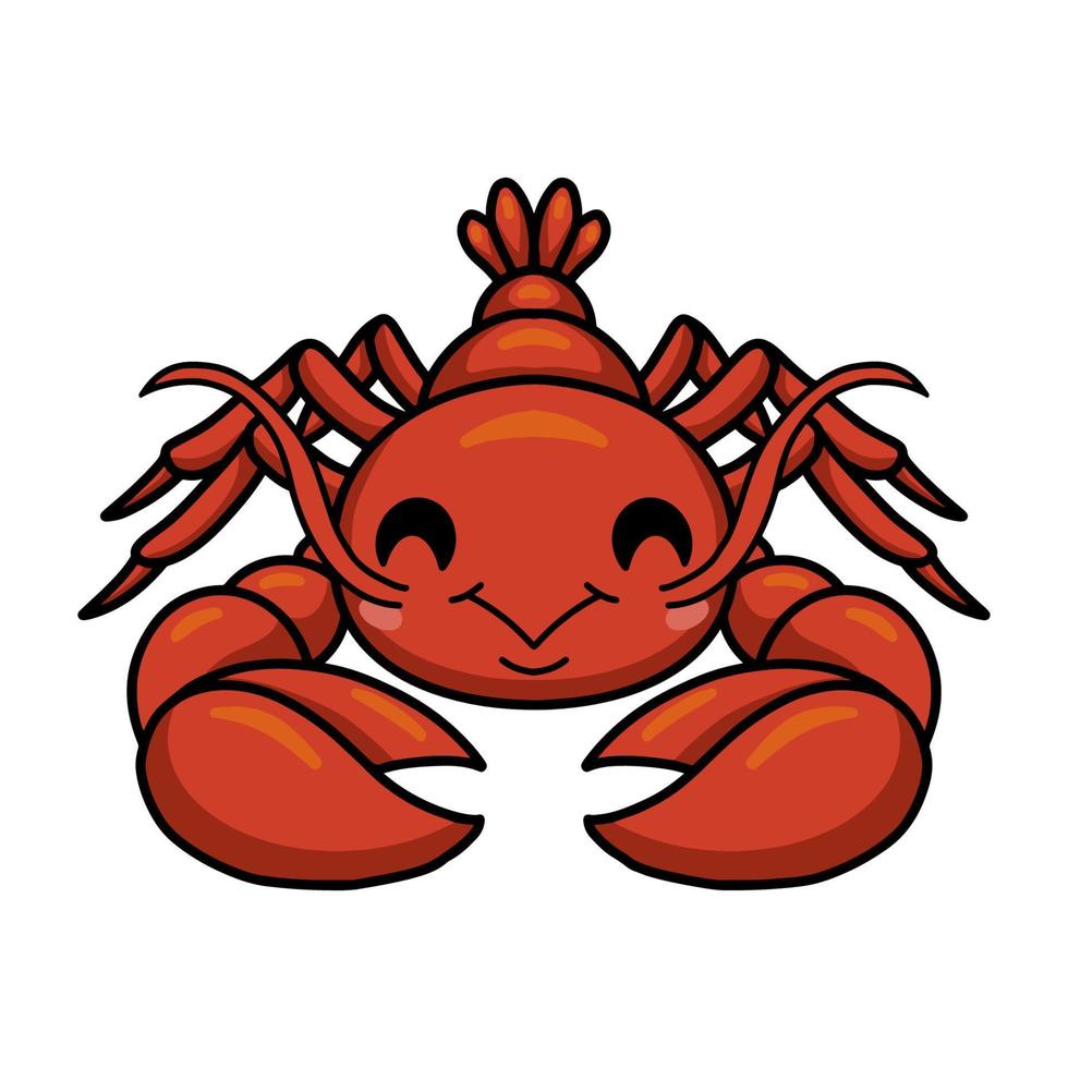 mignon petit personnage de dessin animé de homard vecteur