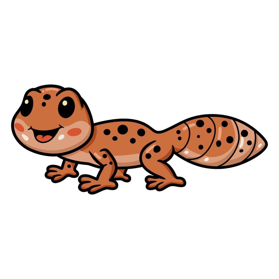 personnage de dessin animé mignon gecko léopard vecteur