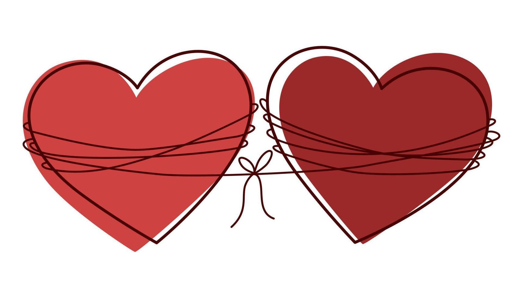 cœur. concept d'amitié et d'amour. dessin d'art en ligne continue. parfait pour imprimer des cartes postales et la Saint-Valentin. illustration vectorielle de dessin à la main. vecteur