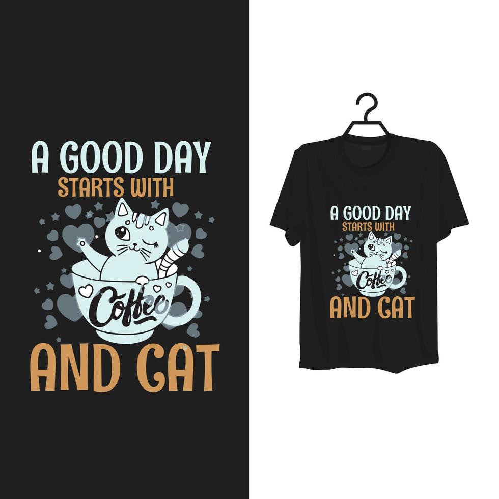 conception de t-shirt de chat de typographie. vecteur