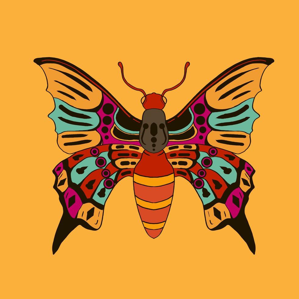 insectes dessin multicolore amusant dessiné à la main. illustration vectorielle stock moderne vecteur