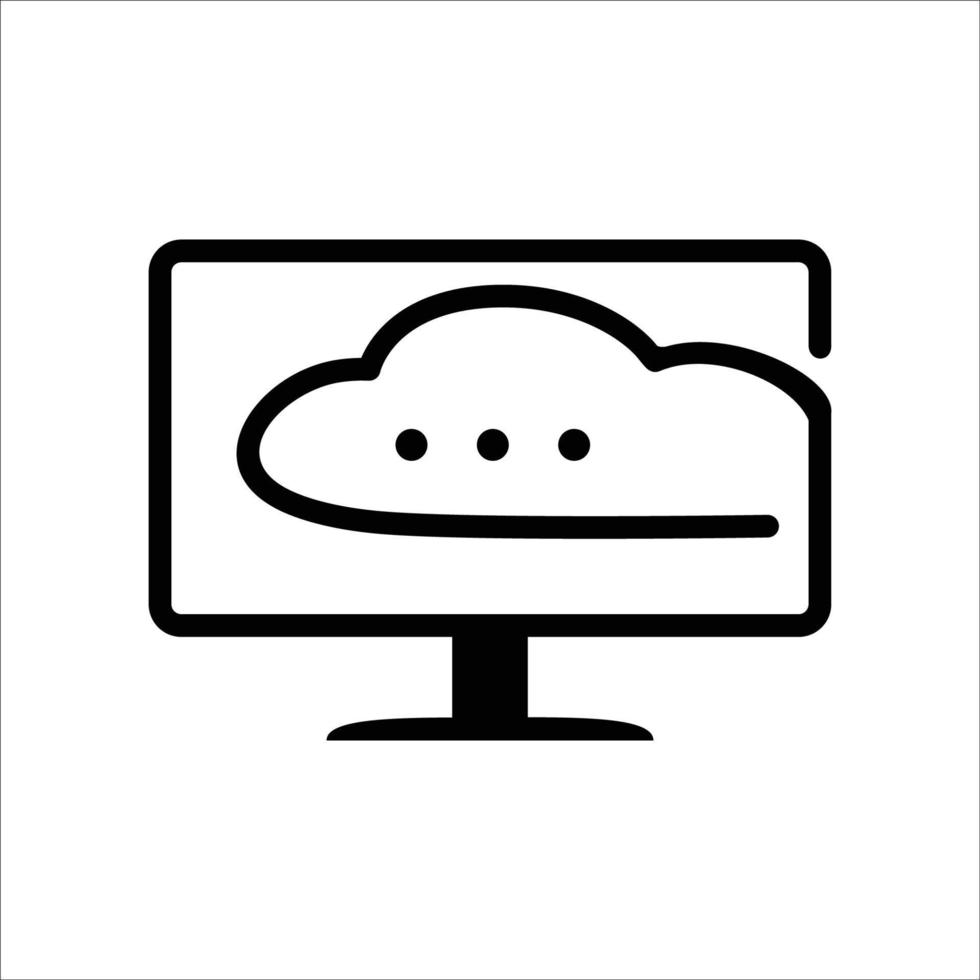 conception de concept d'ordinateur en nuage. icône, signe et symbole du serveur internet vecteur