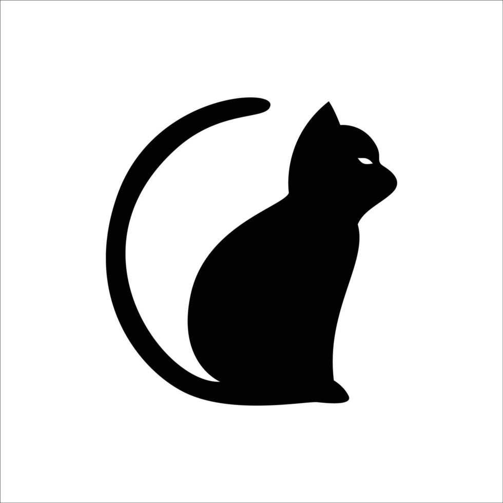 illustration de conception de silhouette de chat. signe de minou et vecteur de symbole.