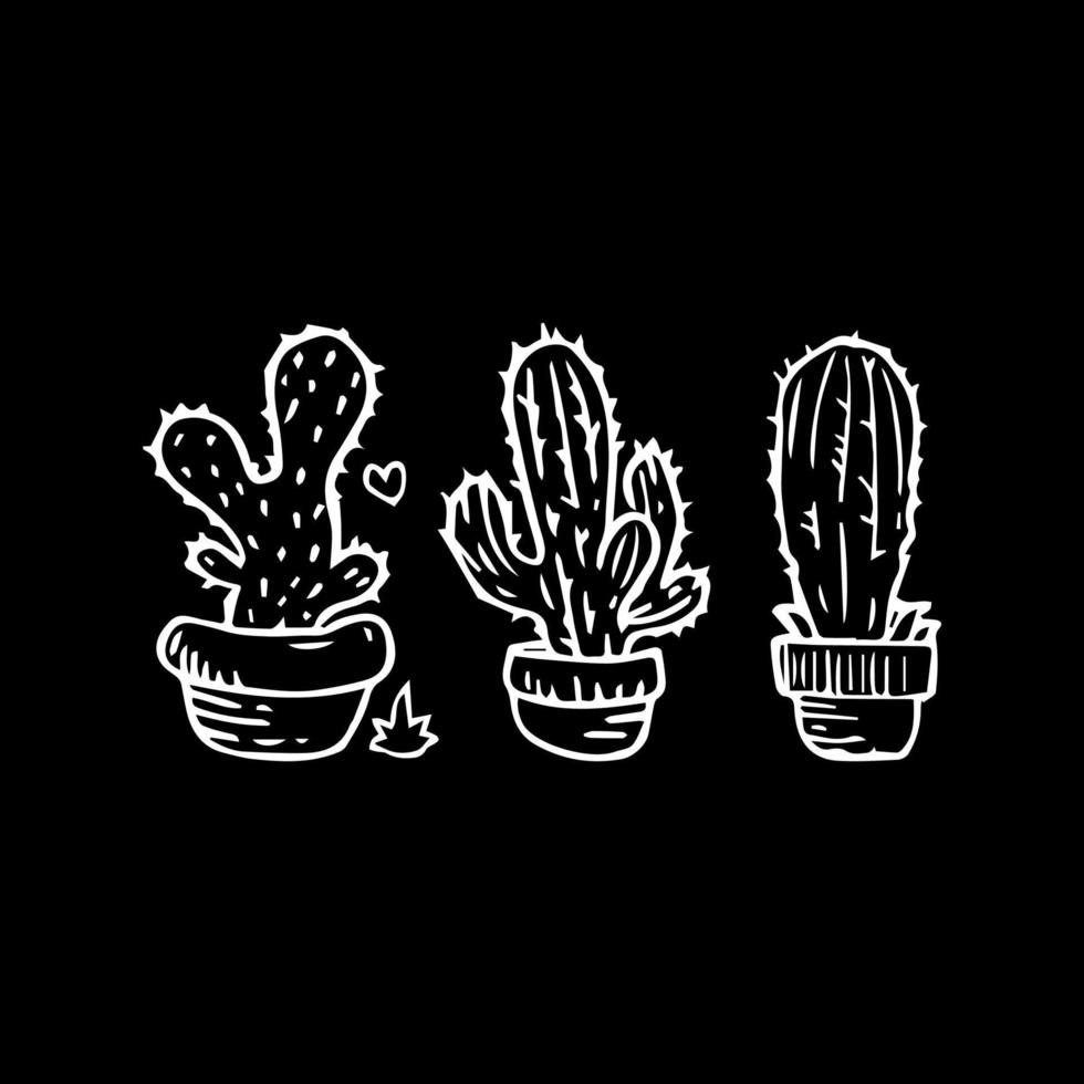 cactus doodle set illustration vectorielle vecteur