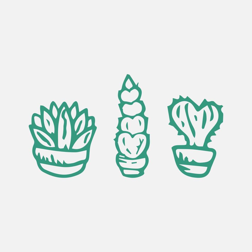 cactus doodle set illustration vectorielle vecteur