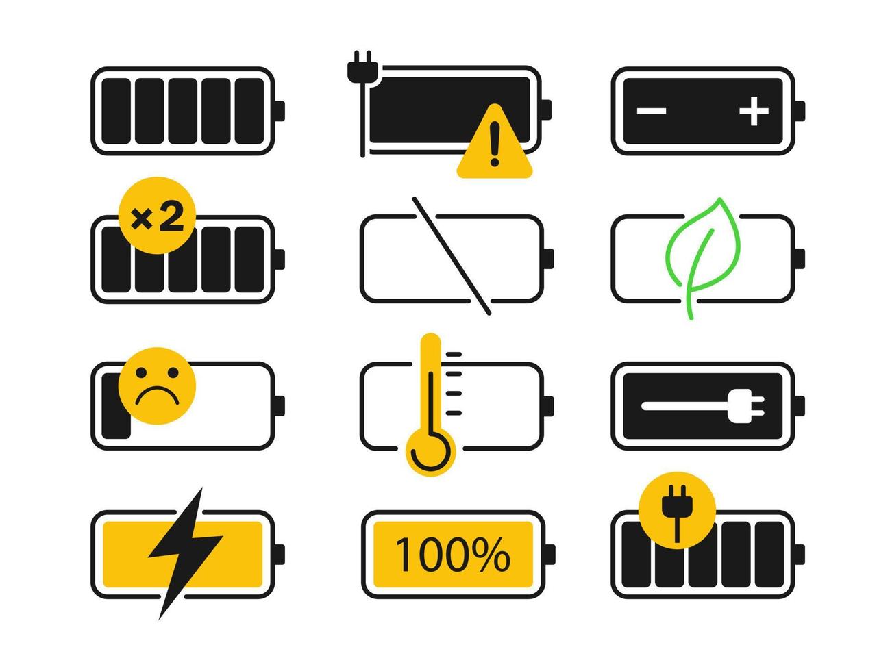 ensemble simple d'icônes de lignes vectorielles liées aux batteries. contient des icônes telles que station de charge de voiture vecteur