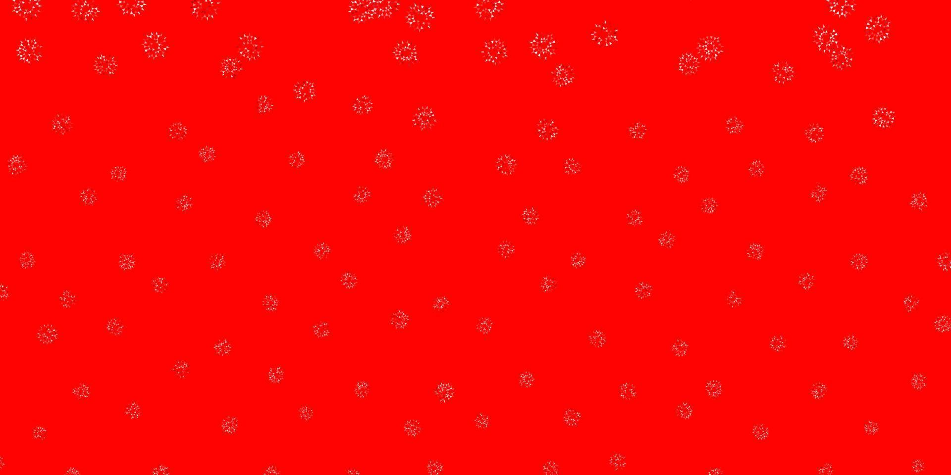 fond de doodle vecteur rouge clair avec des fleurs.