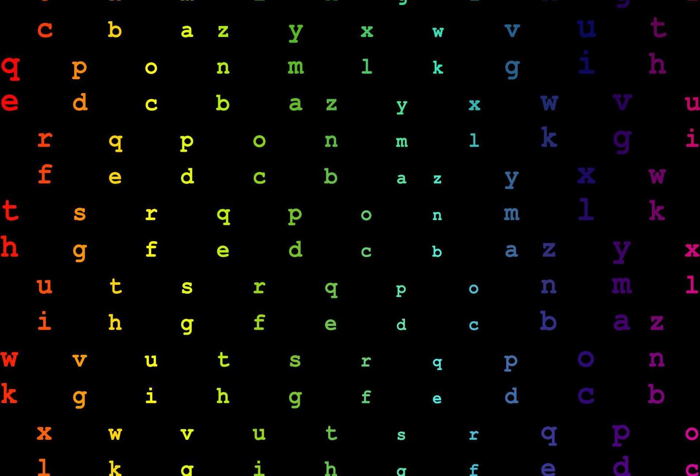 multicolore foncé, motif vectoriel arc-en-ciel avec symboles abc.