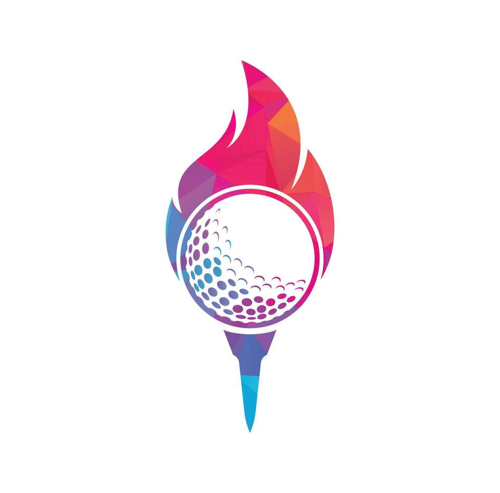 vecteur de conception de modèle de logo de feu de golf. icône de conception de logo feu et balle de golf.