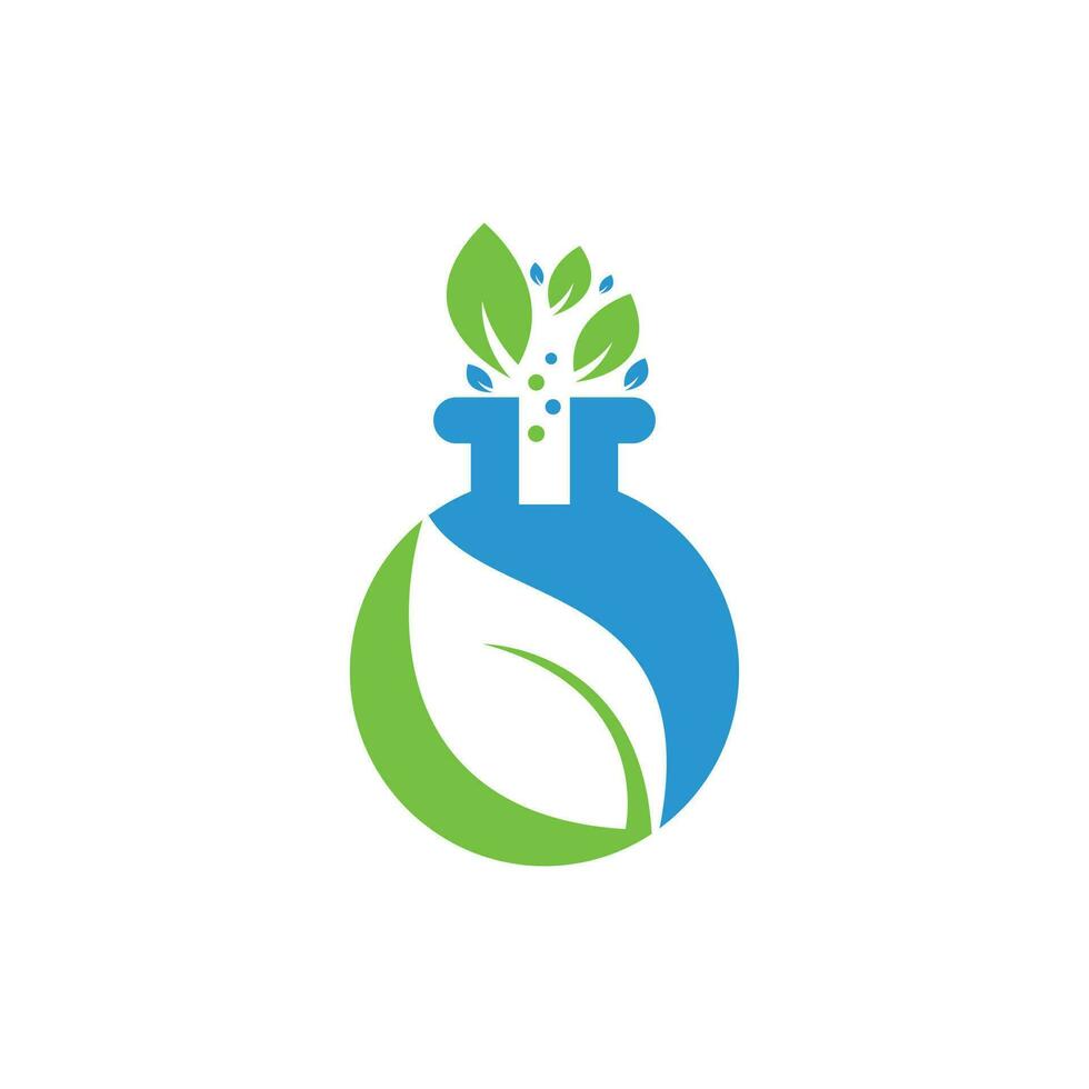 logo du laboratoire d'écologie. icône de concept de conceptions de logo de laboratoire naturel. vecteur