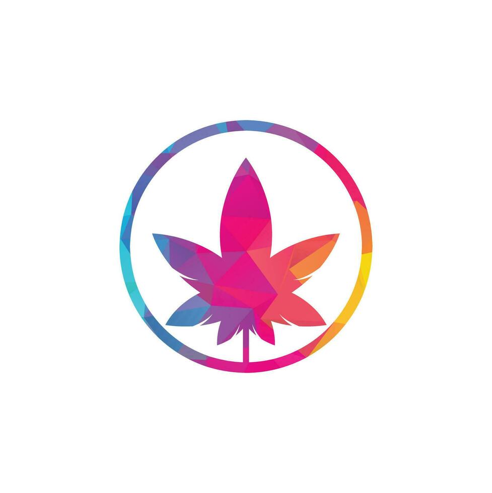 création de logo de cannabis. icône de vecteur de logo nature feuille de cannabis