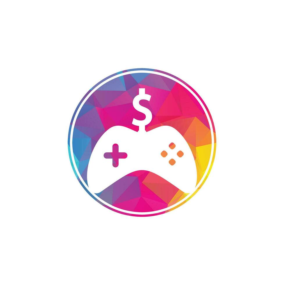 logo du jeu d'argent. création de logo créatif en ligne jeu d'argent joystick vecteur