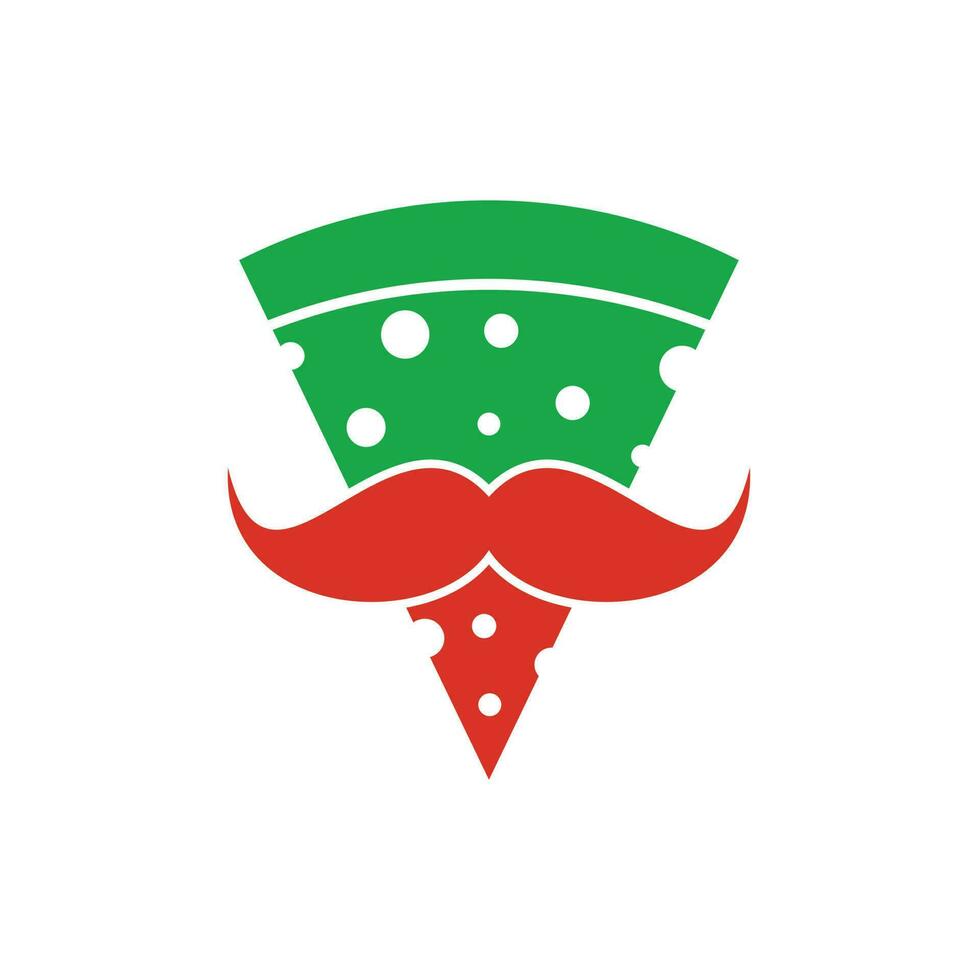 modèle de conception de logo de moustache de pizza. M. pizza logo design concept vecteur icône.