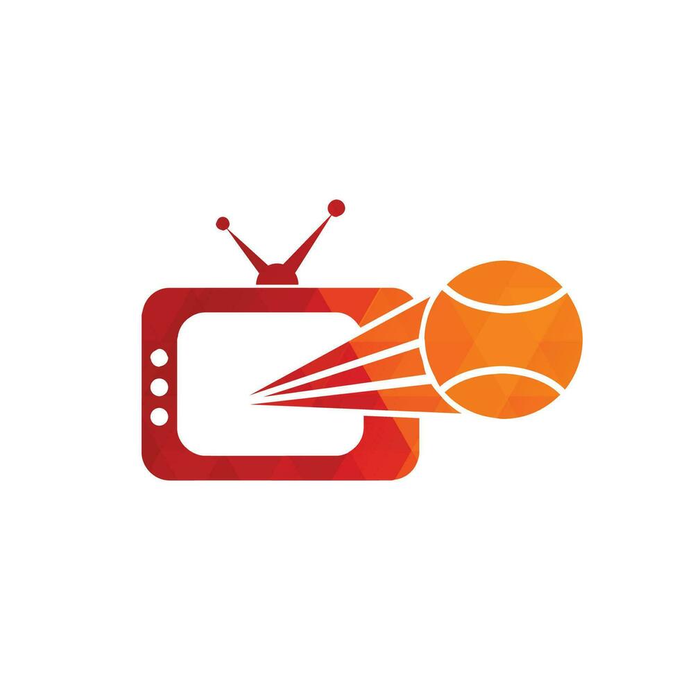 création de logo de tennis et de télévision. illustration de modèle de conception de logo de symbole de télévision de tennis. vecteur