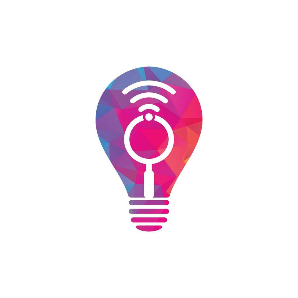 recherche vecteur de logo de concept de forme d'ampoule wifi. icône de modèle de logo vectoriel wifi finder