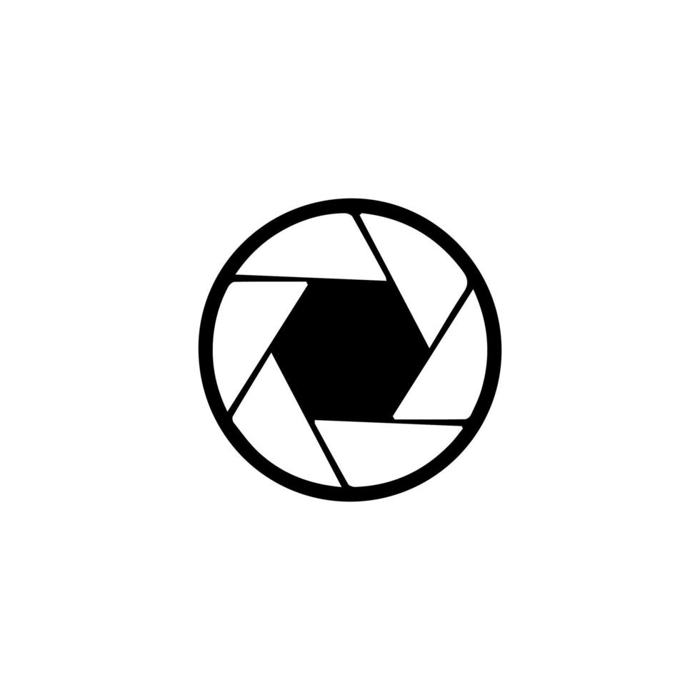 conception d'icône vectorielle d'objectif de caméra dans un style moderne noir vecteur