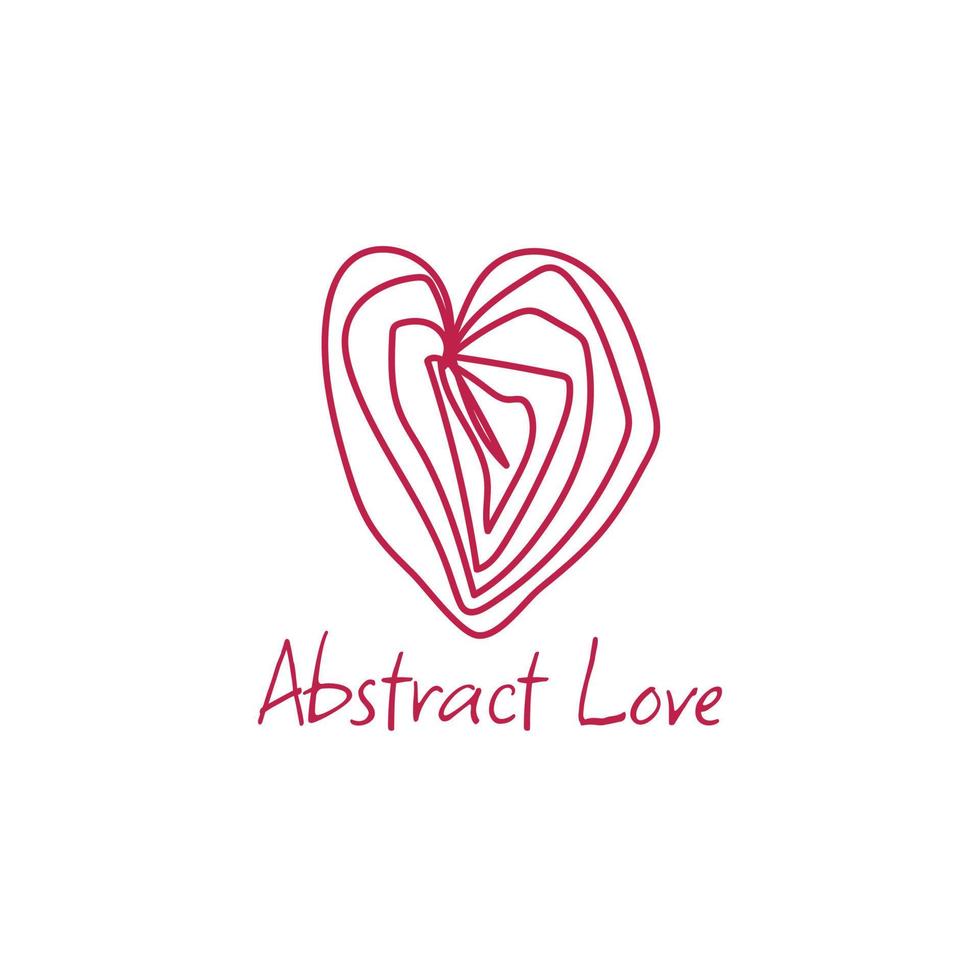 logo abstrait d'amour et de coeur à partir de lignes. vecteur