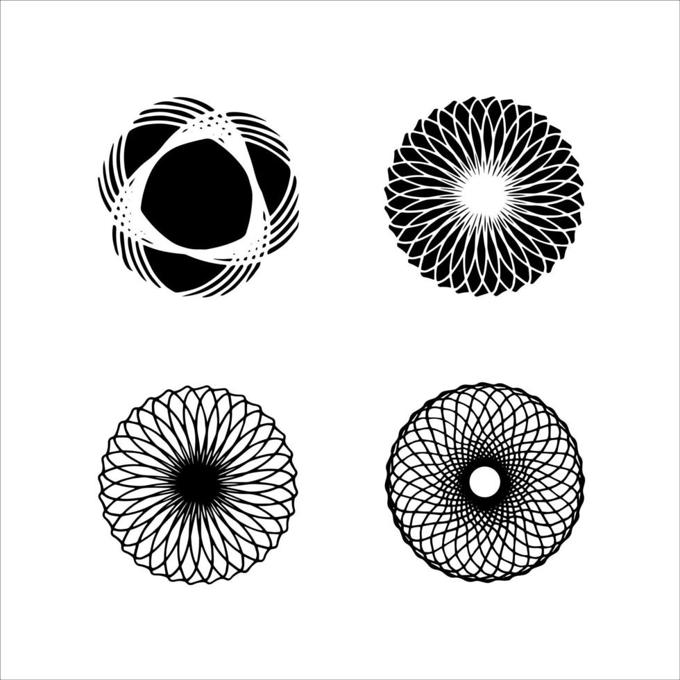 ensemble de différentes formes linéaires inspirées du brutalisme, collection de filaires étranges vecteur formes géométriques 3d, distorsion et transformation de la figure.