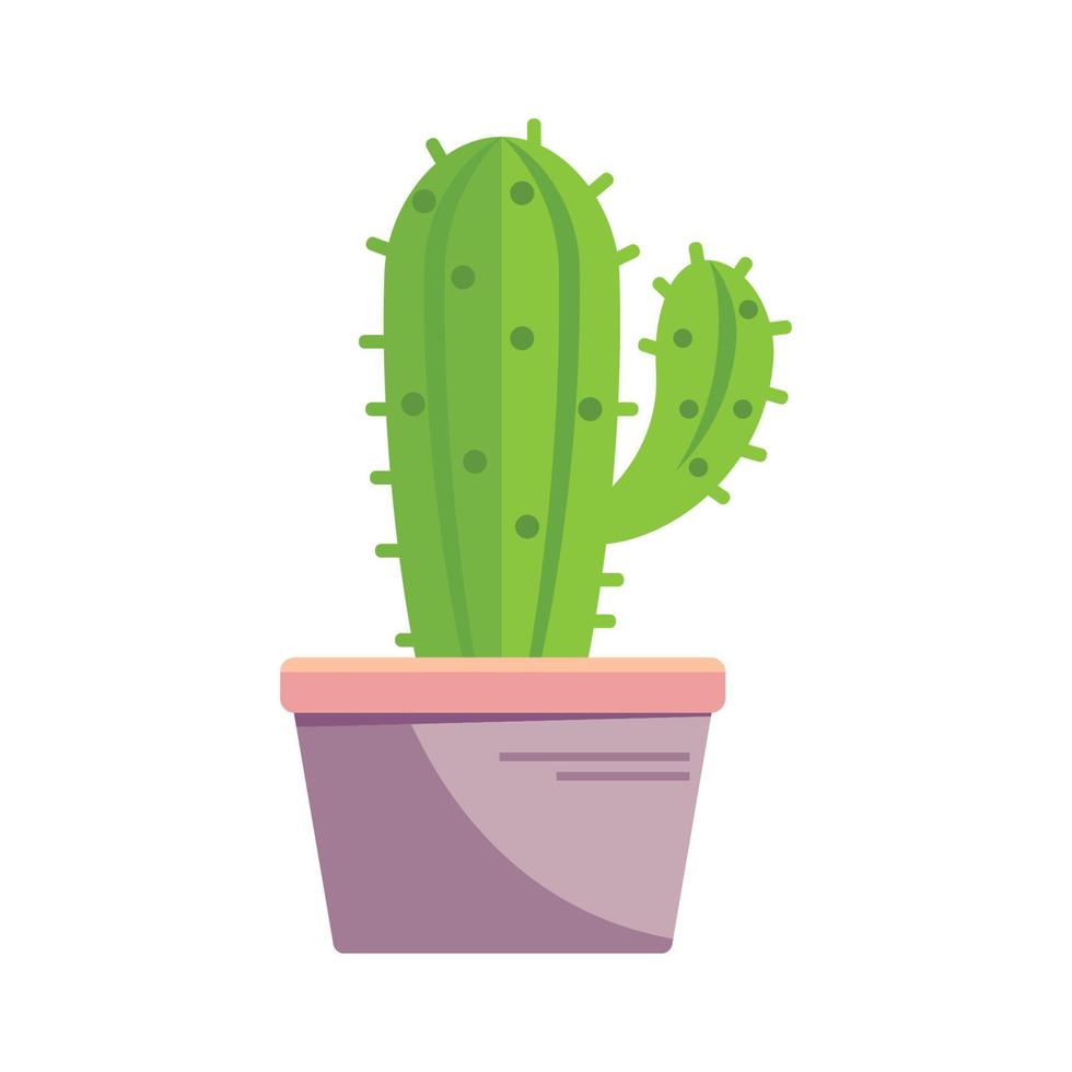 cactus en illustration vectorielle de logo de pot de fleurs vecteur