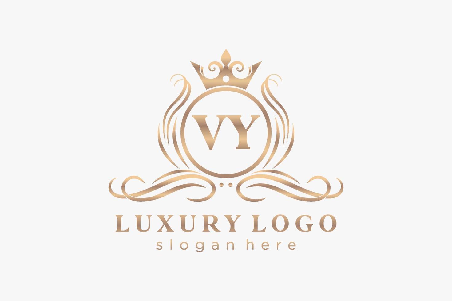 modèle de logo de luxe royal de lettre initiale vy dans l'art vectoriel pour le restaurant, la royauté, la boutique, le café, l'hôtel, l'héraldique, les bijoux, la mode et d'autres illustrations vectorielles.