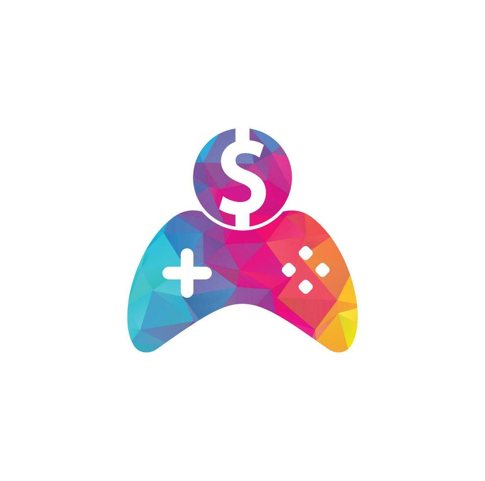 logo du jeu d'argent. création de logo créatif en ligne jeu d'argent joystick vecteur