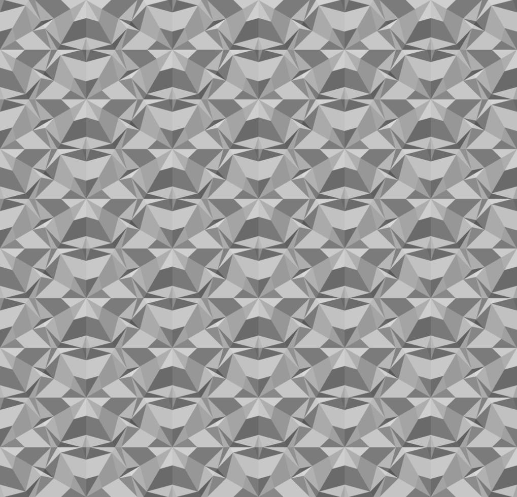 texture 3d géométrique sans couture avec effet d'extrusion. motif polygonal gris avec effet de surface en béton. illustration vectorielle pour fond d'écran papier d'emballage textile intérieur et conception d'impression. vecteur
