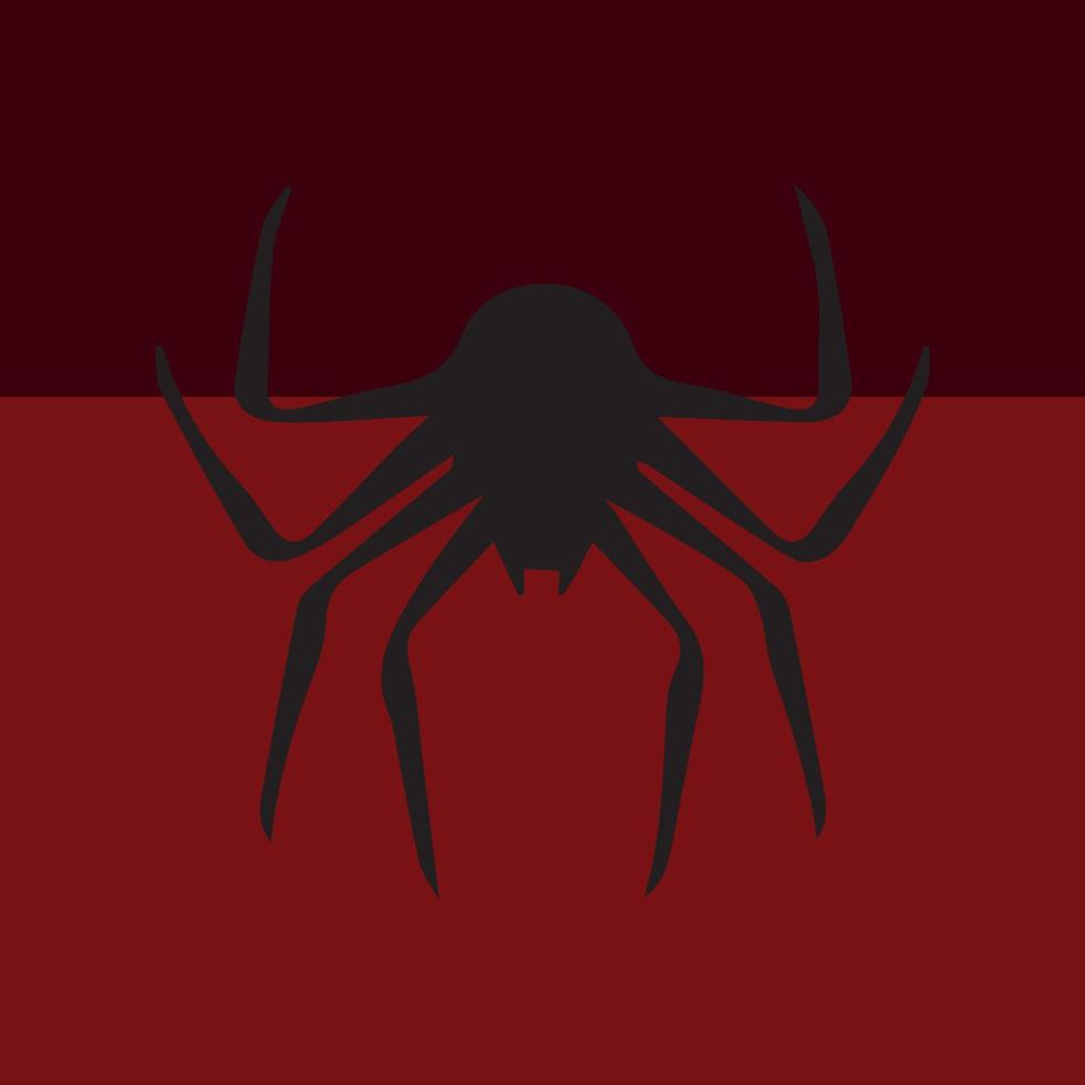 conception d'araignée réalisée sur un fond rouge et noir avec quelques éléments spécifiques vecteur